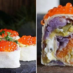 Оливье в лаваше с красной икрой: королевская закуска на новогодний стол