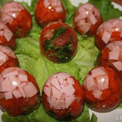 Povar-Gon  (Метаморфозы): Заливные "Яйца Фаберже"  с помидорами