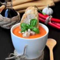 Гаспаччо с печенью трески