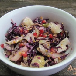 Салат из красной капусты с курицей грушей и картошкой - пошаговый рецепт с фото