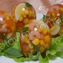 Povar-Gon  (Метаморфозы): Заливные "Яйца Фаберже" с креветками