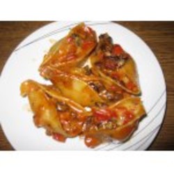 Макароны-ракушки, фаршированные грибами