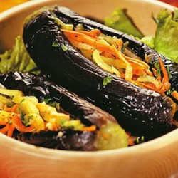 Манзаны — фаршированные баклажаны по-гречески. Неземной вкус! Отличная заготовка на зиму.