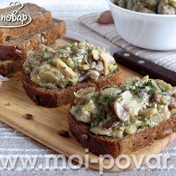 Закуска из баклажанов с шампиньонами - кулинарный рецепт.