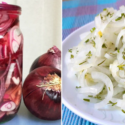 Быстрый маринованный лук к шашлыку, салатам, на майские праздники! Не успеешь оглянуться, он готов.