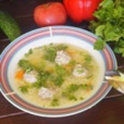 Суп с фрикадельками из гречневых хлопьев