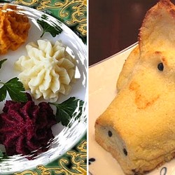 Фальшивый поросенок из картофельного пюре будет красоваться на новогоднем столе