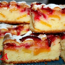Пирог сливово-персиковый (ягодный), нежнейший