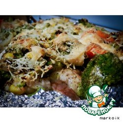 Пангасиус с овощами