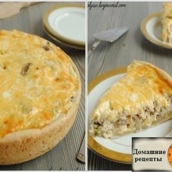 Лоранский пирог с курицей и грибами