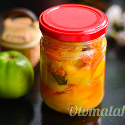 Салат "Дунайский" на зиму с зелеными помидорами