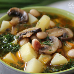 Постный суп с фасолью и грибами - пошаговый рецепт с фото