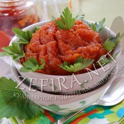 Острая аджика из кабачков на зиму