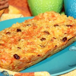 Морковная запеканка с рисом и изюмом, без творога и без сахара