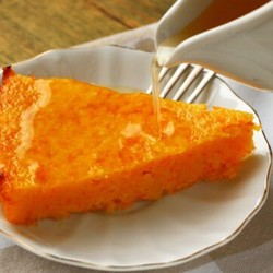 Сочный тыквенный манник с лимонным сиропом: без муки и яиц