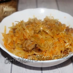 Тушеная капуста с мясом на сковороде | Ом-ном-ном с Мариной М