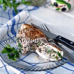 Куриная грудка фаршированная грибами и сыром, рецепт в духовке пошагово
