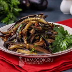 Жареные баклажаны с соевым соусом и чесноком — рецепт с фото