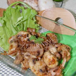 Вкусная закуска - шампиньоны с чесноком