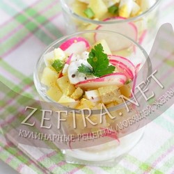 Салат с редиской - рецепт c яйцами и картофелем