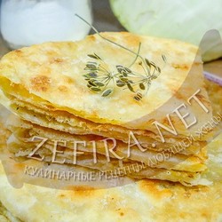 Вкусные тонкие лепешки с капустой на сковороде