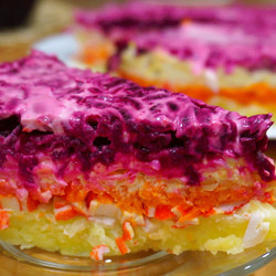 Салат вместо селедки под шубой