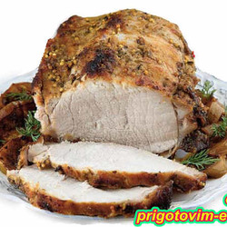 Свинина запеченная с яблоками в духовке