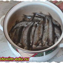 Маринованная килька острая