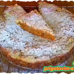 Творожный пирог с яблоками в духовке