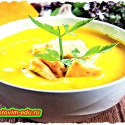 Тыквенный суп-пюре с куриной грудкой 