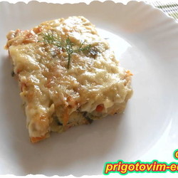 Овощная запеканка из картофеля с кабачками под сыром