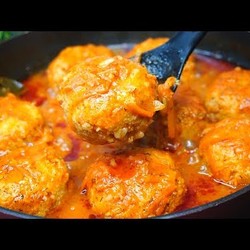 Ужин на сковороде.  Вкусные Рыбные Тефтели в соусе.