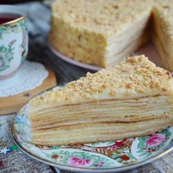 Торт "Наполеон" классический (из домашнего теста) - пошаговый рецепт с фото на Повар.ру
