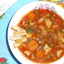 Запеч. томат. суп С ГРИБАМИ И ГОРОШКОМ