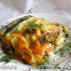 Мусака с баклажанами, кабачками и куриным фаршем. Рецепт с фото
