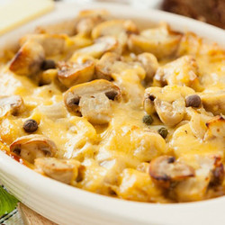Запеканка с грибами и картофелем