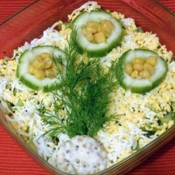 Оргинальный салат с киви и крабовым мясом