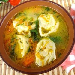 Куриный суп с сырными рулетиками