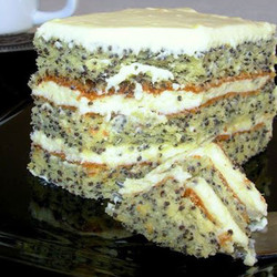 Маковый торт со сливочно-лимонным кремом