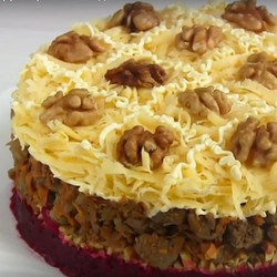 Новогодний салат с куриной печенью «Вечер декабря»