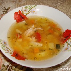 Тыквенный суп на курином бульоне с картошкой