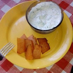 ЖАРЕНАЯ ТЫКВА В ЧЕСНОЧНО-СМЕТАННОМ СОУСЕ