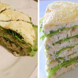 Нежнейший белковый торт с куриной грудкой