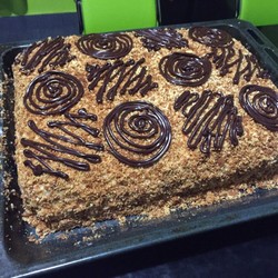 Медовый торт одним коржом