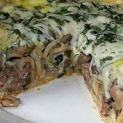 Мясной пирог к ужину. Очень сытно и вкусно!