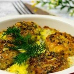 Рыбные котлеты с мукой из нута в соусе