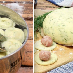 Вкуснейшие пельмени из теста с зеленью