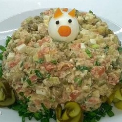 Салат "Оливье" с тунцом-невероятно вкусно!!!