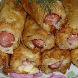 Сосиски в картофельно-сырной "шубке" и хрустящей корочке