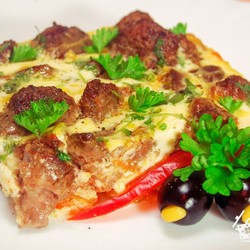 КУР. ПЕЧ.+ГРИБЫ/БРОКК./ЦВ.К. В ОМЛЕТЕ